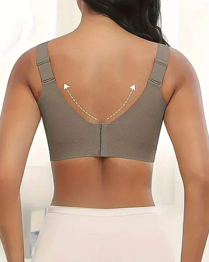Sujetador sin aros ajustable de cuatro filas de color liso para mujer