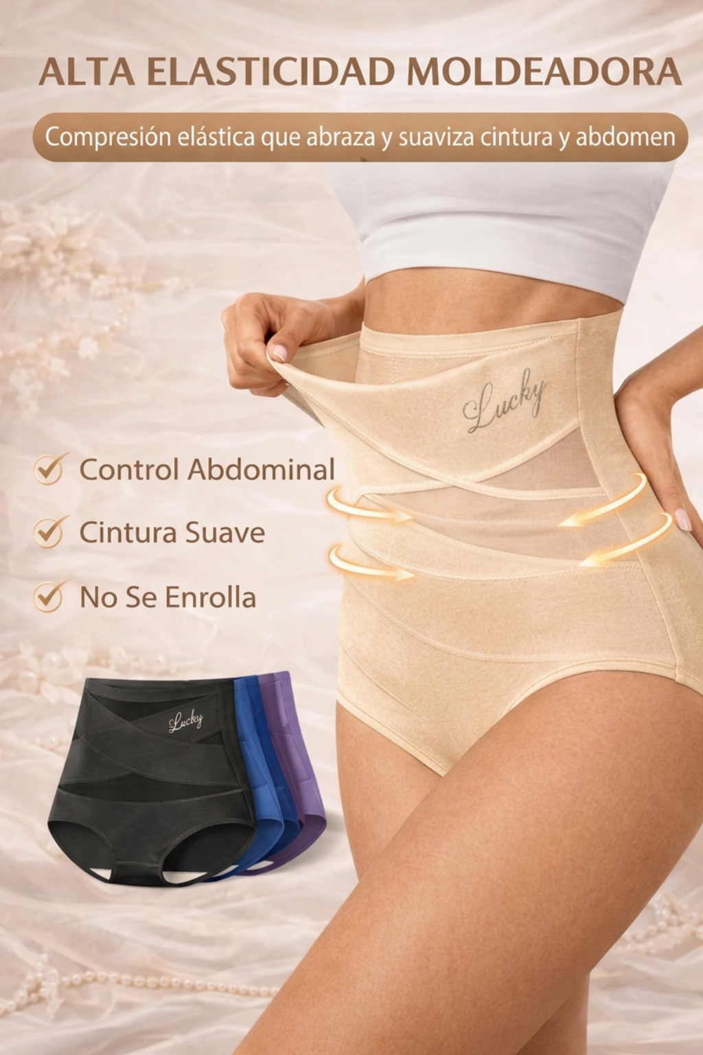 Braguitas moldeadoras sin costuras de talle alto con control de abdomen (paquete de 3/5/8)