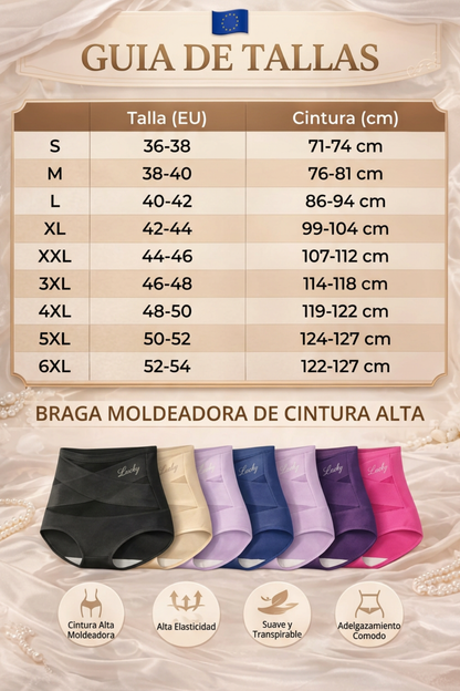 Braguitas moldeadoras sin costuras de talle alto con control de abdomen (paquete de 3/5/8)