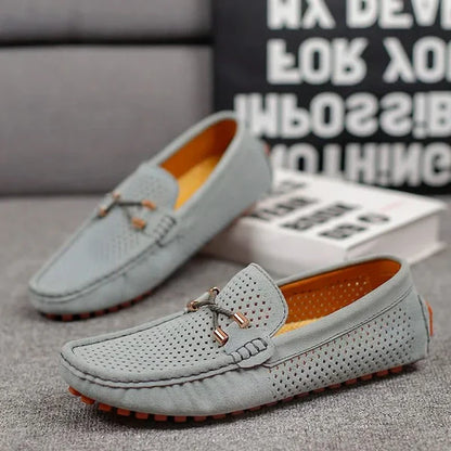 Mocasines de piel perforada Gianni