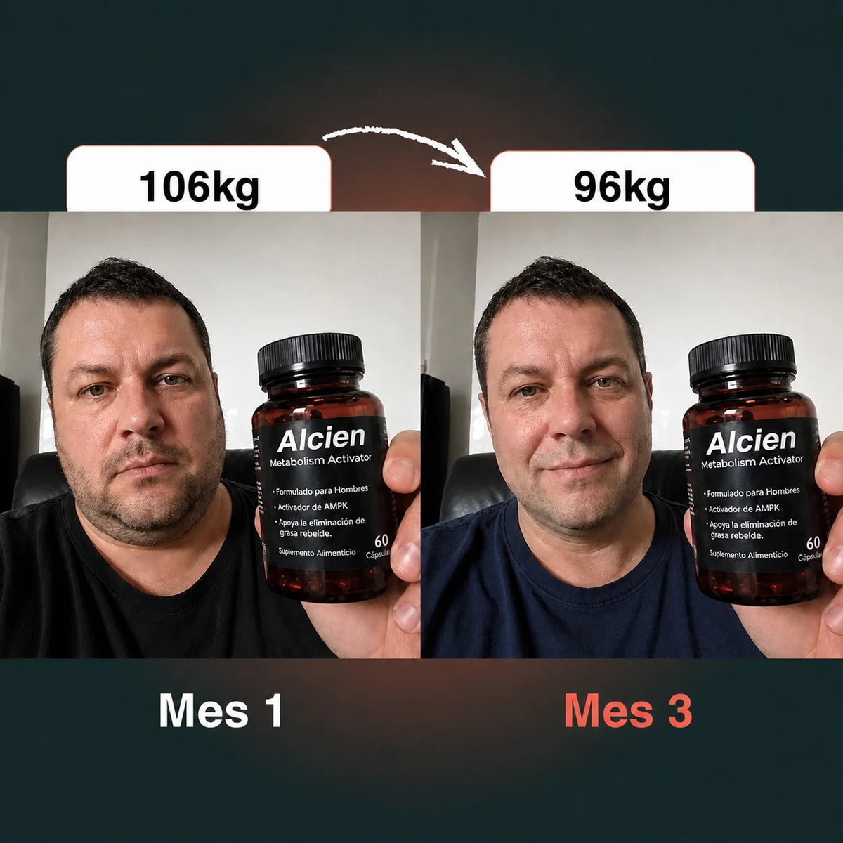 Antes y después con Alcien
